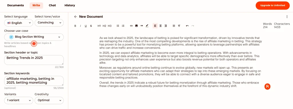 affiliate marketing using ai